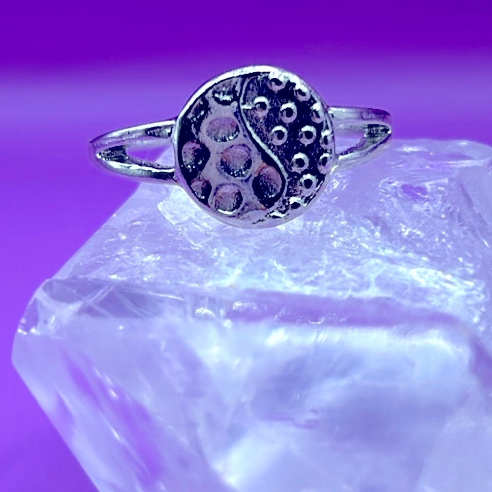 🟣 Exclusively Fancy Silver Ying Yang Ring NWT 🟣